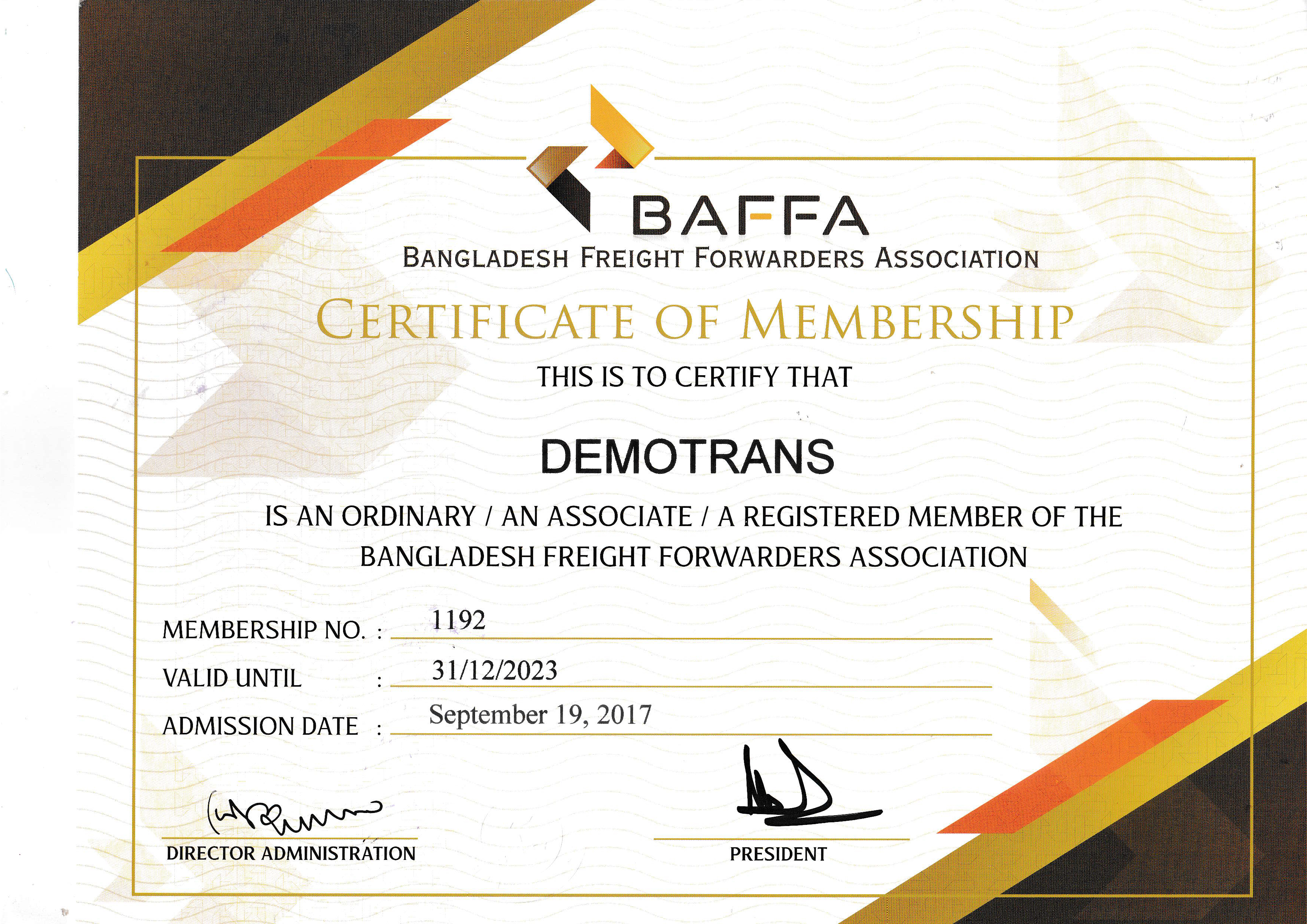 certificate